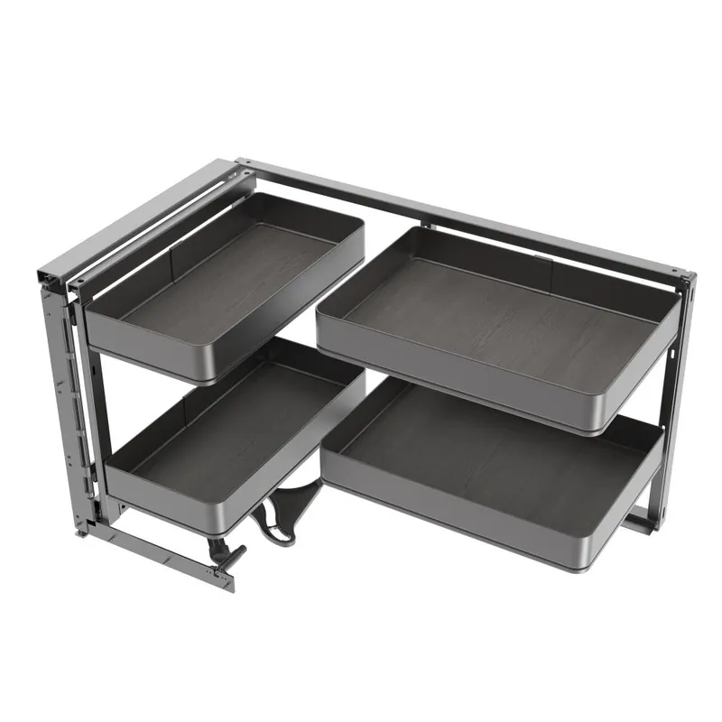 Veilige Betaling EMUCA Emuca sistema estraibile harmony per mobili da cucina, sinistra, acciaio e legno, grigio antracite 8383535 emuca