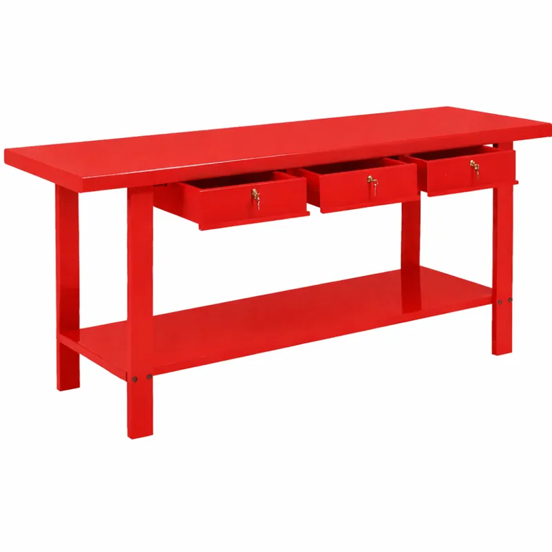 DERBY Banco da lavoro 200 cm con 3 cassetti rosso gr72 derby Alleen Vandaag