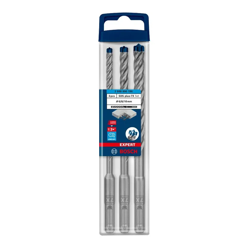 Betrouwbaar BOSCH Set punte sds-plus 7x 3 pezzi 6-8-10 mm 2608900196 expert professional bosch