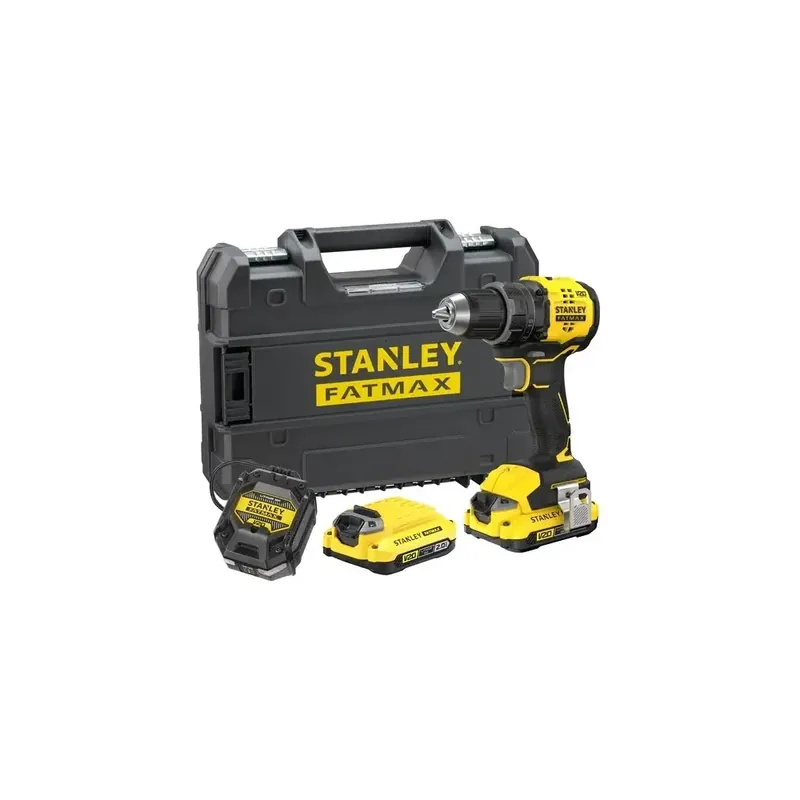 Bestel Nu STANLEY Trapano avvitatore brushless a batteria 18v con 2 batterie li-ion 2 ah v20 sfmcd714d2t-qw fatmax® stanley®