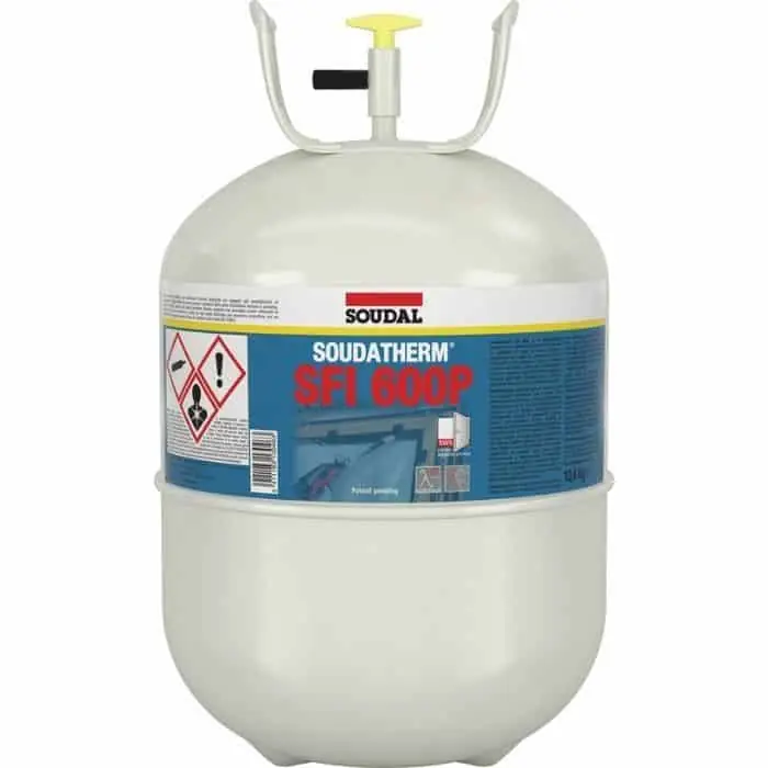 Adesivo Soudatherm SFI 600P Soudal per telaio e finestra, poliuretanica, bombola 10,4 kg per pistola, finitura Arancione Dagaanbieding
