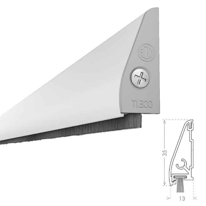 Gocciolatoio Ulisse Drip ULIDRIP CCE, per porta a battente, drenante, dimensioni 35x13 mm, lunghezza 1630 mm Favoriet
