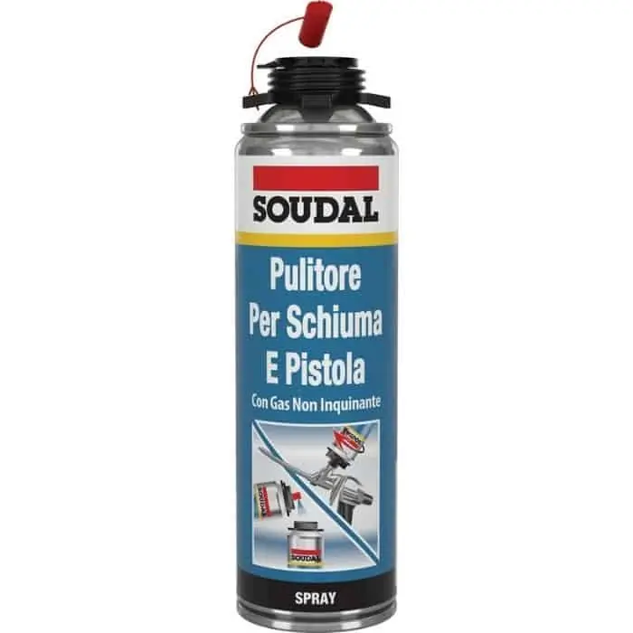 Alleen Vandaag Solvente per schiuma Foam Cleaner Soudal, pulitore per pistola a vite o manuale, bombola 500 ml, finitura Incolore