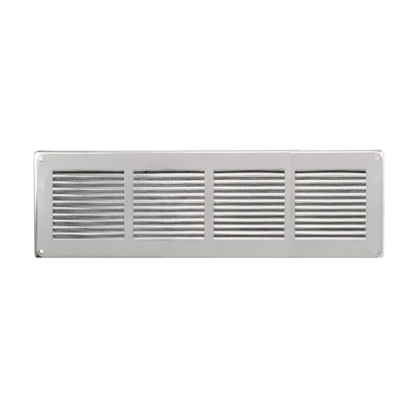 Griglia rettangolare da sovrapporre GIN4014R la Ventilazione per Aerazione, rete interna, dimensione 440x140 mm, Acciaio Inox finitura Lucido Hete Deal