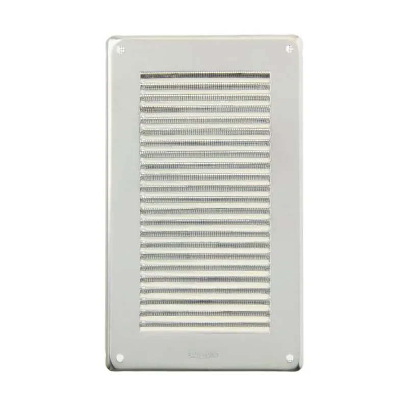 Direct Verzonden Griglia rettangolare da sovrapporre GIN1424R la Ventilazione per Aerazione, rete interna, dimensione 140x240 mm, Acciaio Inox finitura Lucido