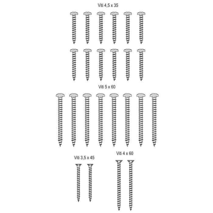 Kit viti di fissaggio per Legno H34400.00.93 Agb Abaco, serie Ariete, finitura Inox Annerito Voordeelprijs