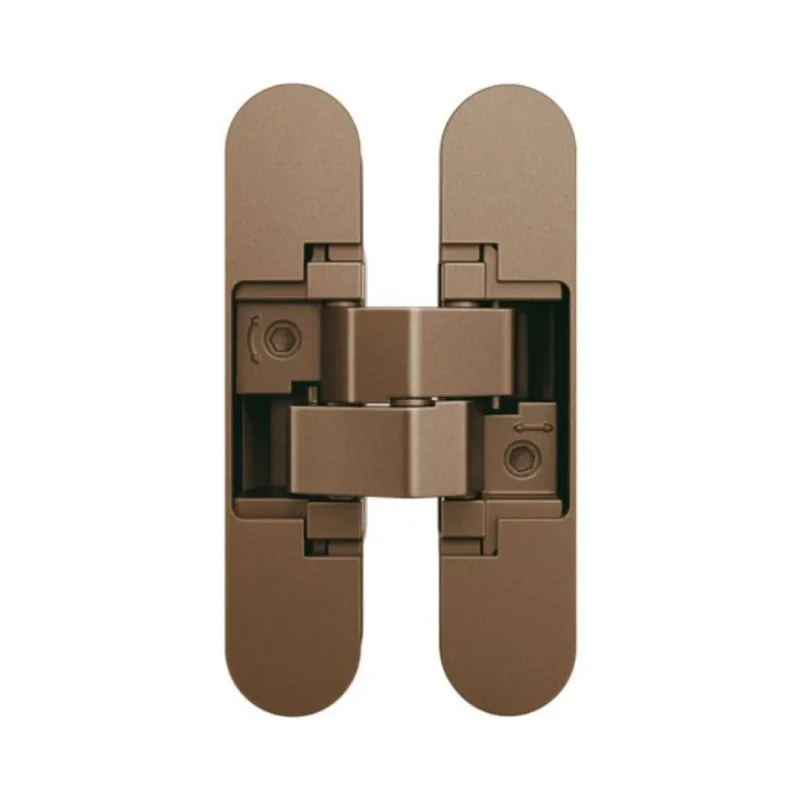 Beperkte Voorraad Cerniera a scomparsa AN 150 3D Anselmi per porte filo muro, dimensione 110x24 mm, portata 40 Kg, regolabile su 3 assi, Zama finitura Bronzo Antico
