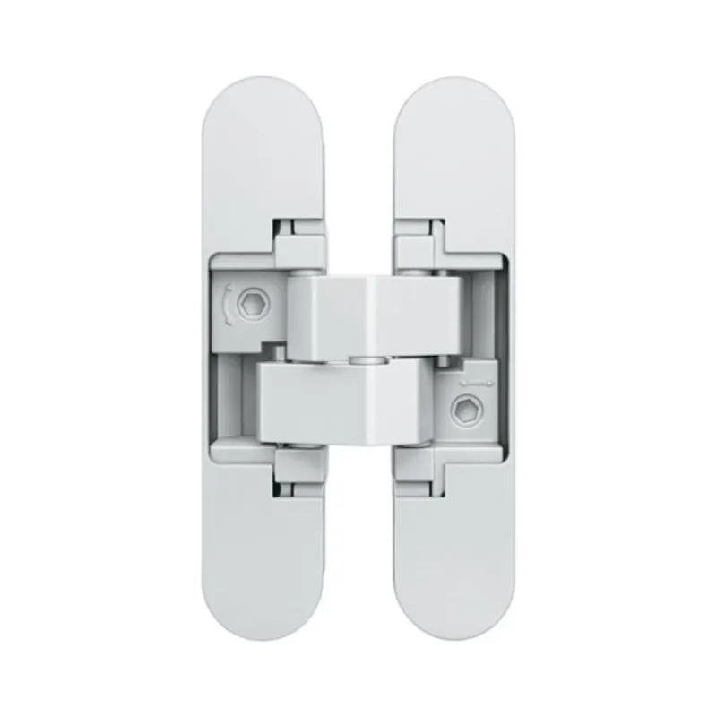 Favoriet Cerniera a scomparsa AN 140 3D Anselmi per porte filo muro, dimensione 110x24 mm, portata 40 Kg, regolabile su 3 assi, Zama finitura Bianco