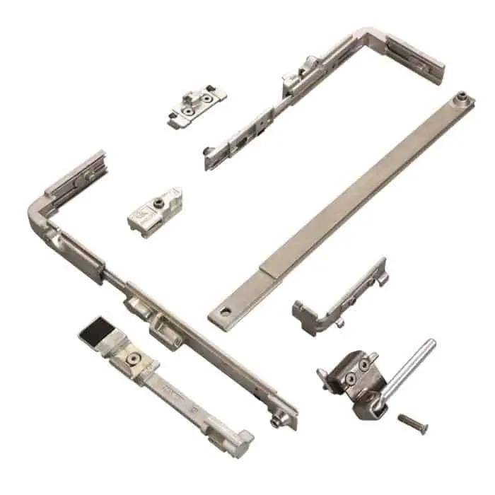 Koop Vandaag Gruppo Base con fulcro orizzontale Ribanta 5 Savio 3200.2R, per anta ribalta profilo CU, Destro, finitura Zincata Bianca