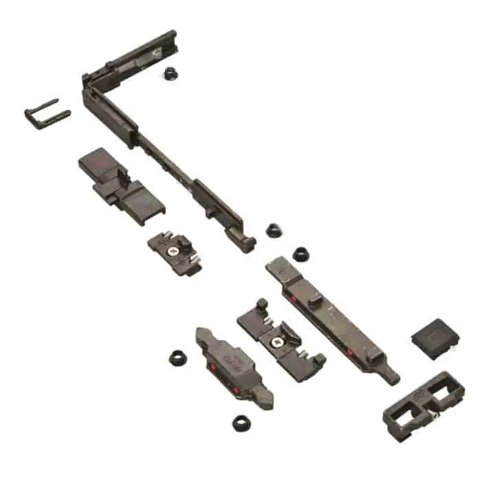 Gruppo Base con fulcro verticale Ribantatre 150 Savio 3150.2, abbinabile a profilo CU, finitura Zincata Nera Bestseller