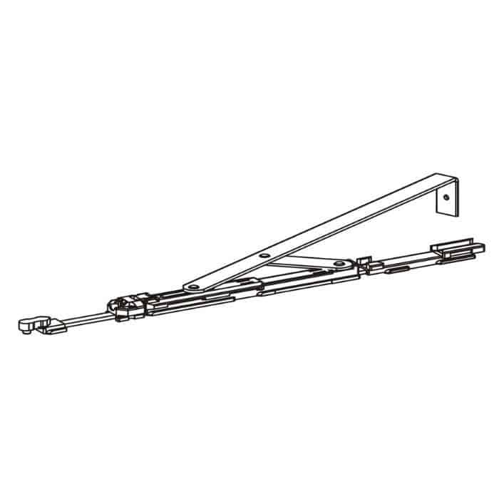 Braccio standard preasseblato Ribanta 4 Savio 3040.750, abbinabile a profilo CU, finitura Zincata Nera Bestel Nu