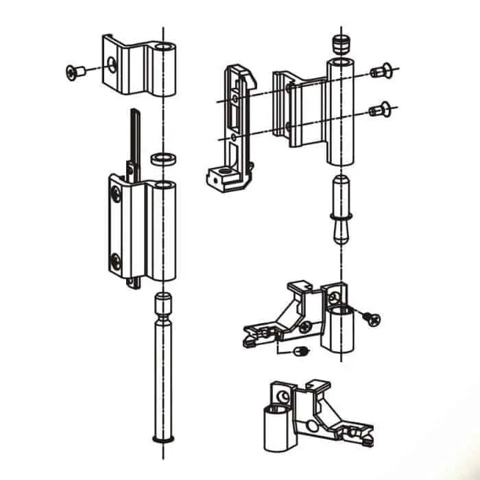 Voordeelprijs Kit Cerniere da agganciare Savio 3040.709, per Ribanta 4 profilo CU, ambidestre, finitura Bianco