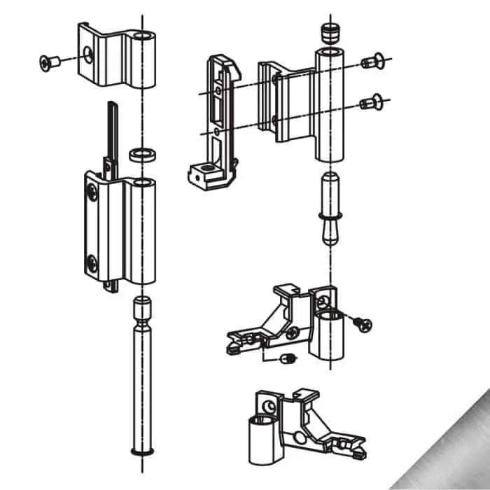 Bestseller Kit Cerniere da agganciare Savio 3000.739, per Ribanta 4 profilo CU, ambidestre, portata 100 Kg, finitura Inox PVD