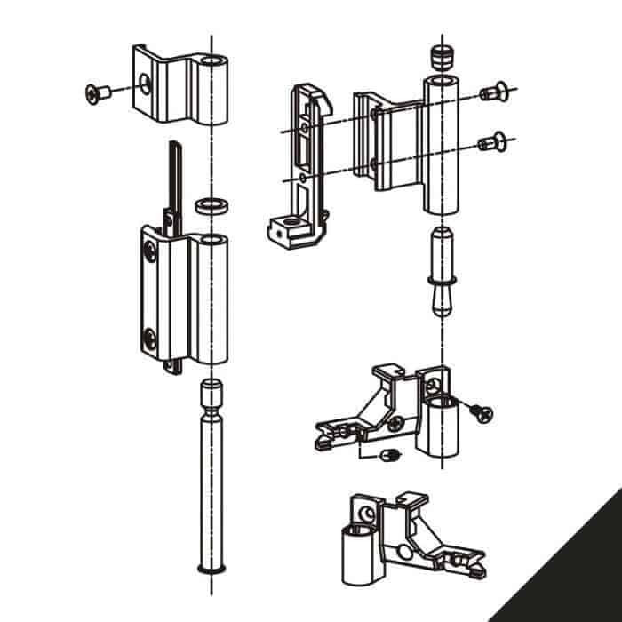 Beste Prijs Kit Cerniere Savio 3000.739, per Ribanta 4 profilo CU, ambidestre, portata 100 Kg, finitura Nero Gloss