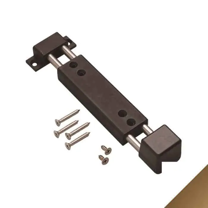 Chiavistello Palo Savio 1589 da applicare, corsa 54 mm, finitura Bronzo Anodizzato Merkproduct