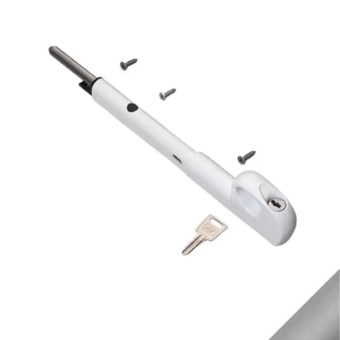 Beperkt Aanbod Paletto a spinta Sicuro Savio 1572.53/25 da applicare, con cilindro di sicurezza, lunghezza 250 mm, finitura Argento SILV