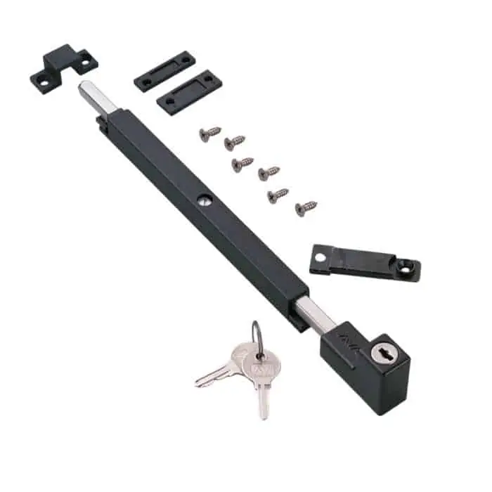 Veilige Betaling Paletto a spinta Quadrotto Savio 1570.53/50 da applicare, con cilindro di sicurezza, lunghezza 500 mm, finitura Nero Anodizzato