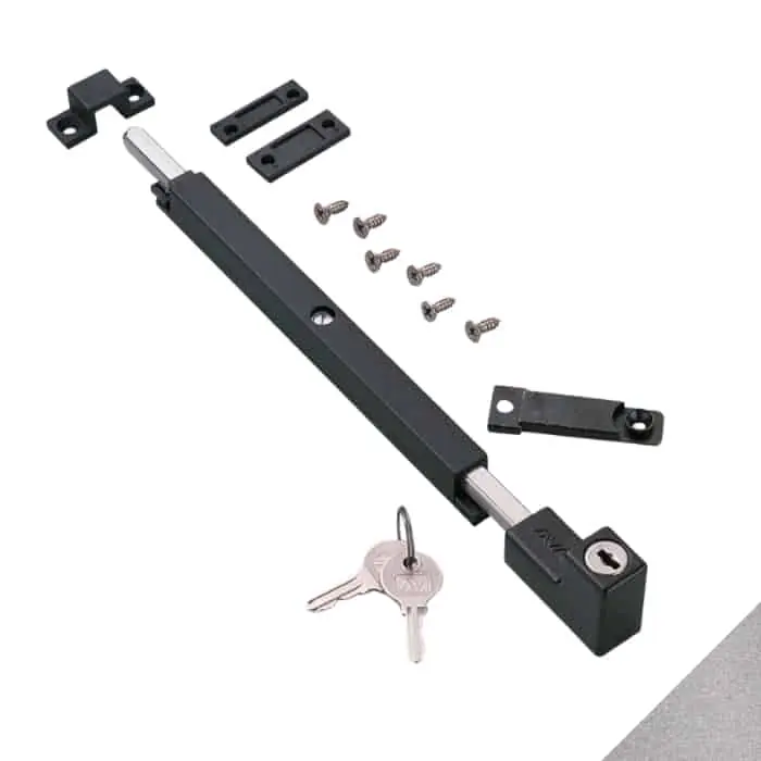 Korting Paletto a spinta Quadrotto Savio 1570.53 da applicare, con cilindro di sicurezza, lunghezza 250 mm, finitura Argento Anodizzato