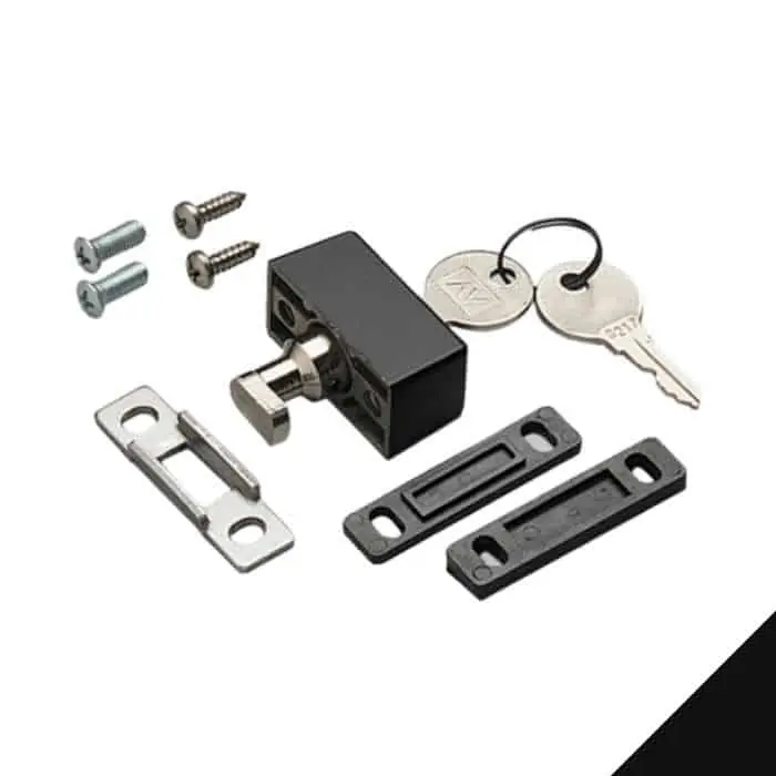 Hete Deal Serratura Blocal Savio 1491 per anta, con cilindro di sicurezza, finitura Nero 9005