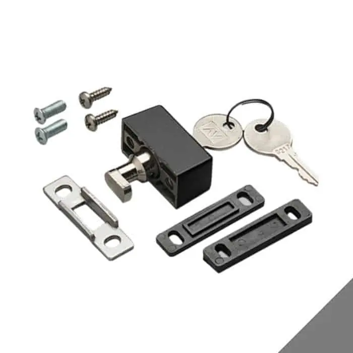 Serratura Blocal Savio 1490 per anta, abbinabile a profilo CU, con cilindro di sicurezza, finitura Argento SILV Flitsaanbieding