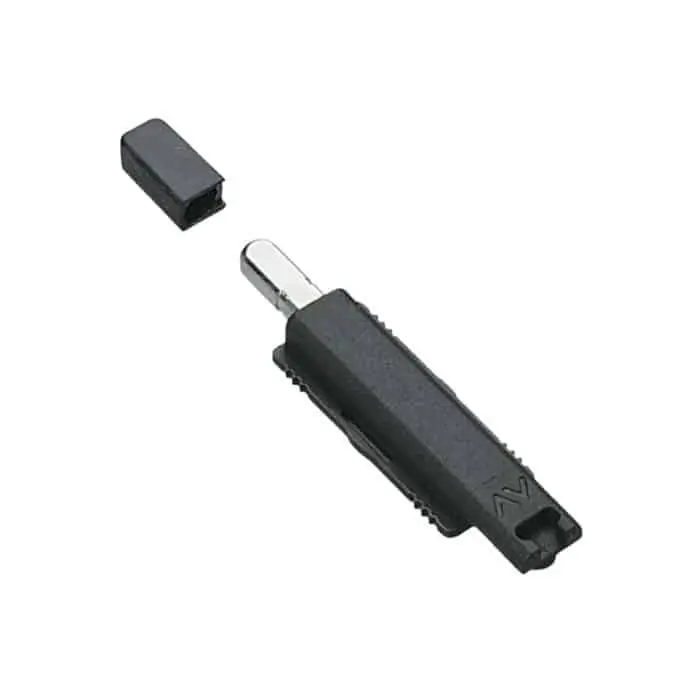 Terminale asta Savio 1485 per profilo CU, puntale diametro 8 mm, finitura Nero Populair
