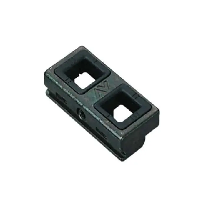 Ferrogliera doppia registrabile Savio 1414 per profilo CU, dimensioni 43x20x13 mm, finitura Zincata Nera Aanbieding