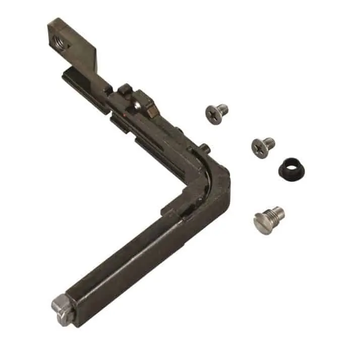 Rinvio angolare inferiore lato cerniera 1243.801 Savio, per anta ribalta profilo R40, finitura Zincata Nera Direct Beschikbaar