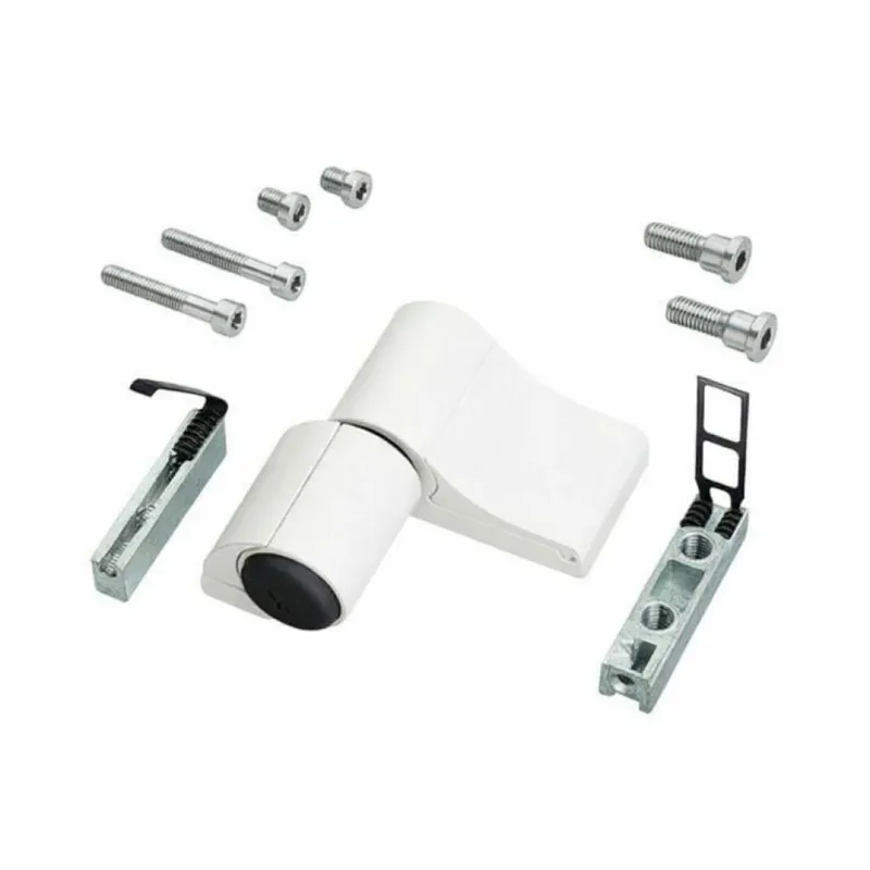 Cerniera registrabile 2 ali Mechanica Savio 1145/53, ala maschio ridotta, interasse 53 mm, portata 80-100 Kg, finitura Bianco Hoge Kwaliteit