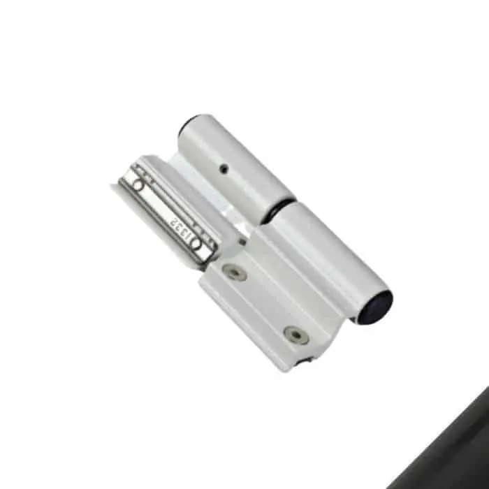 Cerniera registrabile 2 ali Summa Savio 1124.51 per profilo R40 terza anta, centro di rotazione 15 mm, portata 100-120 Kg, finitura Nero Anodizzato Betaalbaar