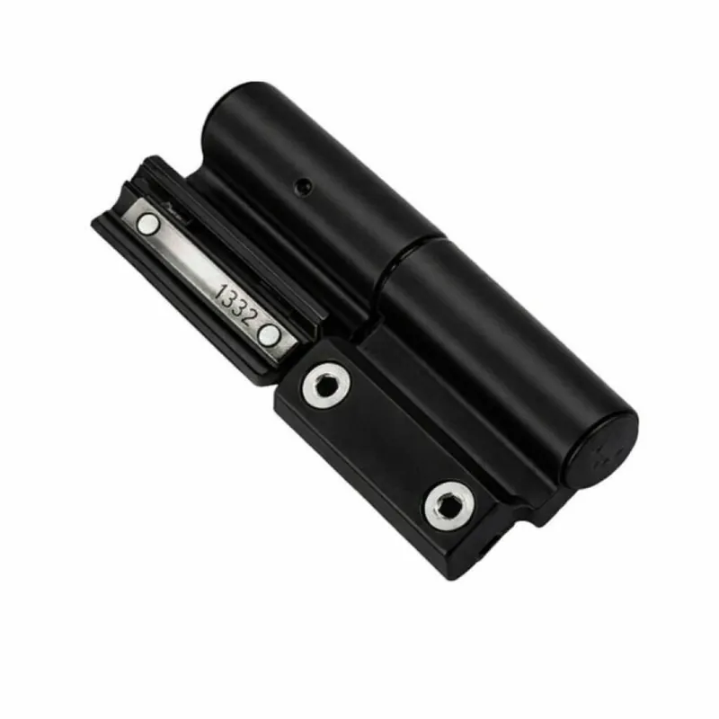 Cerniera registrabile 2 ali Summa+ Savio 1124.43 per profilo R40, centro di rotazione 22,5 mm, portata 100-120 Kg, finitura Nero Gloss Veilige Betaling