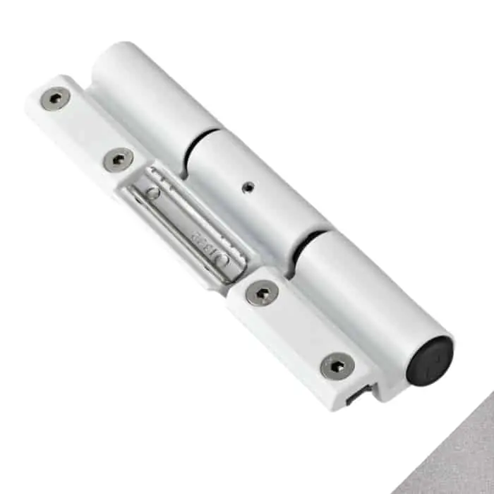 Cerniera registrabile 3 ali Summa Savio 1124.333 per profilo Cave R, centro di rotazione 22,5 mm, portata 100-120 Kg, finitura Argento Anodizzato Korting