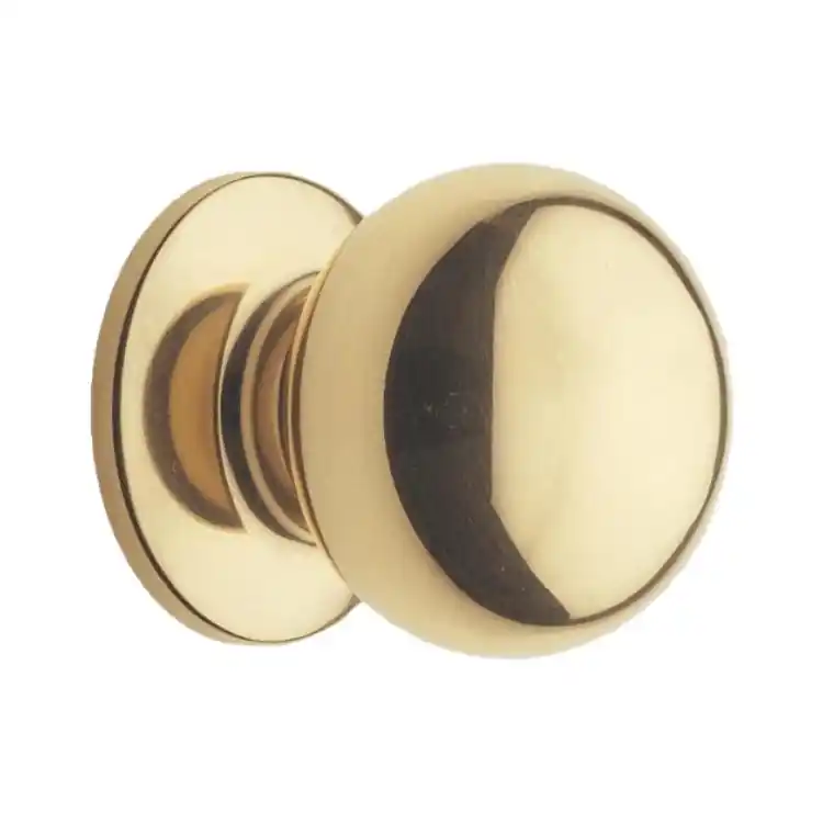 Pomolo fisso 469 Saguatti per porta, diametro 70 mm, finitura Ottone Lucido Premium