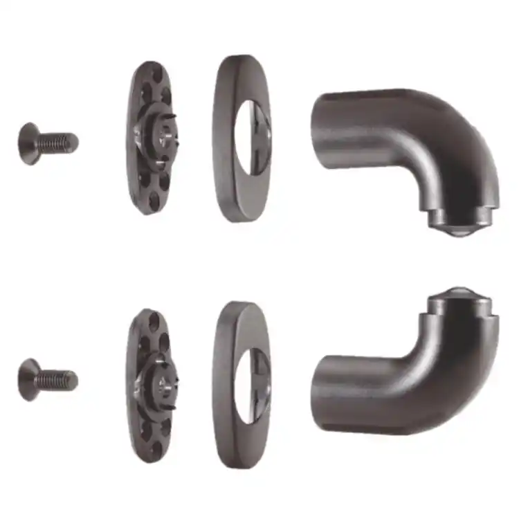 Bestseller Kit Supporti 357/S Saguatti per maniglione, con 2 Rosette, 2 Supporti Curvi in ABS, finitura Nero Opaco