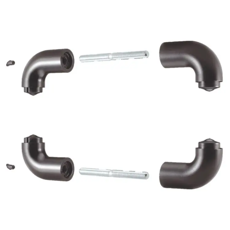 Kit Supporti 355/S Saguatti per 2 maniglioni, con 2 Perni passanti, 4 Supporti Curvi in ABS, finitura Nero Opaco Goedkoop