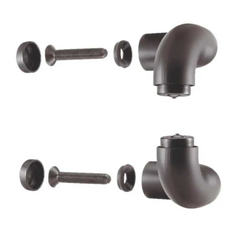Laatste Versie Kit Supporti 352/S Saguatti per maniglione, con 2 Viti passanti, 2 Supporti Curvi in ABS, finitura Nero Opaco