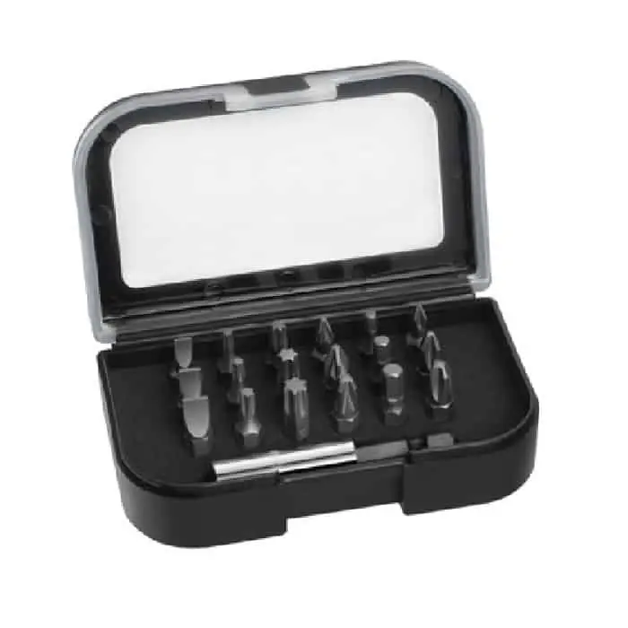 Kit 19 inserti assortiti Stanley con adattatore magnetico, lunghezza inserti 25 mm, attacco 1/4, con punte modello a taglio, Torx, Phillips, esagonale e Pozidriv Koopje