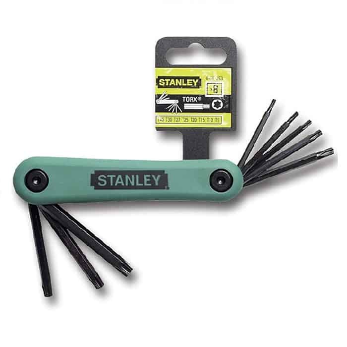 Kit 8 chiavi maschio Torx Stanley con supporto tascabile, misure da T9 a T40 Beperkte Voorraad