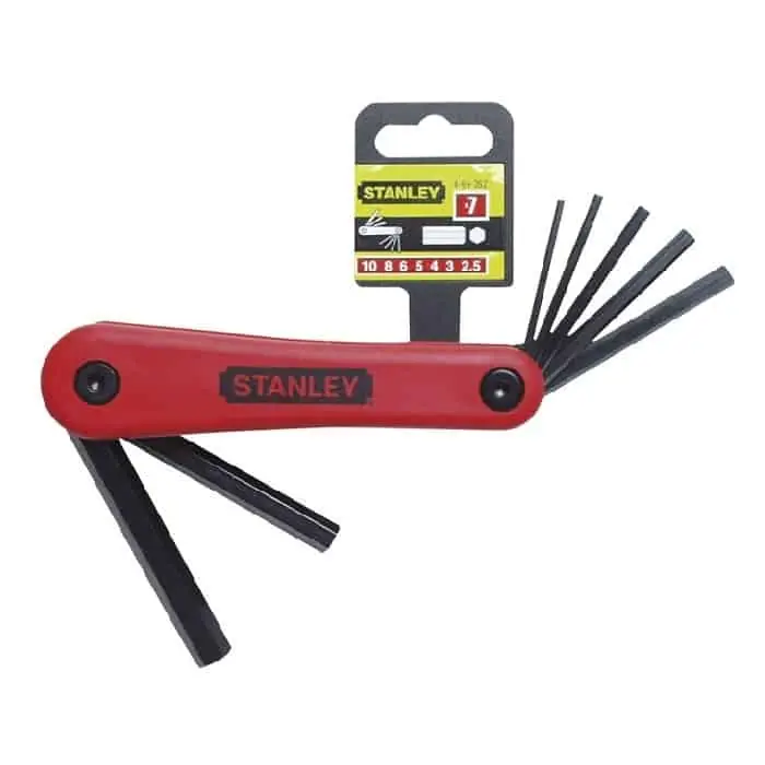 Gereduceerde Prijs Kit 7 chiavi maschio esagonali Stanley con supporto tascabile, misure da 2,5 a 10 mm