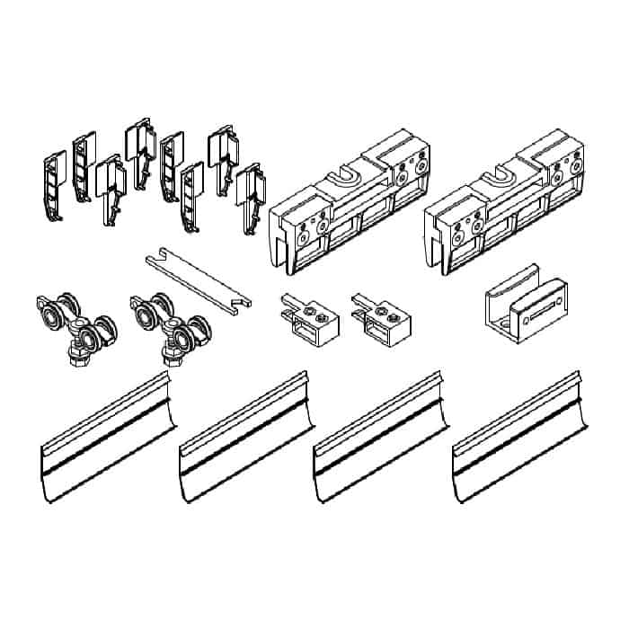 Kit scorrevole Extra 27372320 per porta in vetro con pinza autoportante, spessore 8-12 mm, portata 120 Kg, Alluminio finitura Argento Anodizzato Goedkoop
