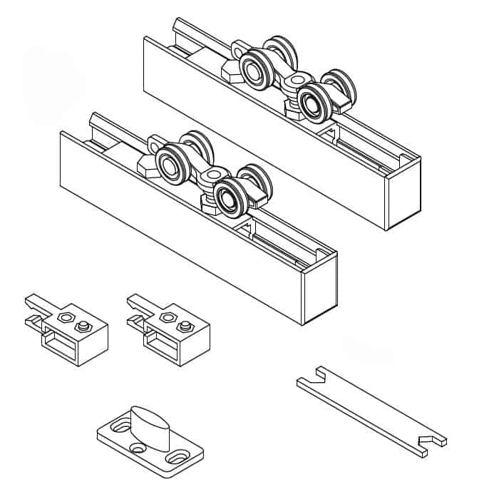 Kit scorrevole Extra 27372120 per porta a filo da interno con staffa e fermo a pinza, portata 120 Kg, finitura Zincato Veilige Betaling