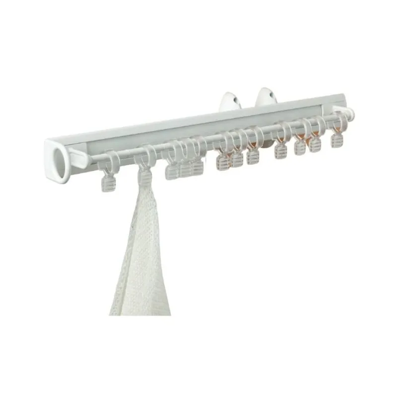 Direct Verzonden Portafoulard estraibile Servetto per mobile armadio, lunghezza 505 mm, sporgenza 76 mm, Alluminio finitura Lucido, Plastica Trasparente