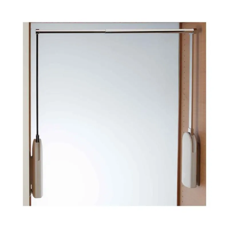 Saliscendi Elettrico Servetto i3 per armadio, dimensione vano 750-1200 mm, portata 17 kg, Acciaio finitura Cromato, Copertura Bianca Alleen Vandaag