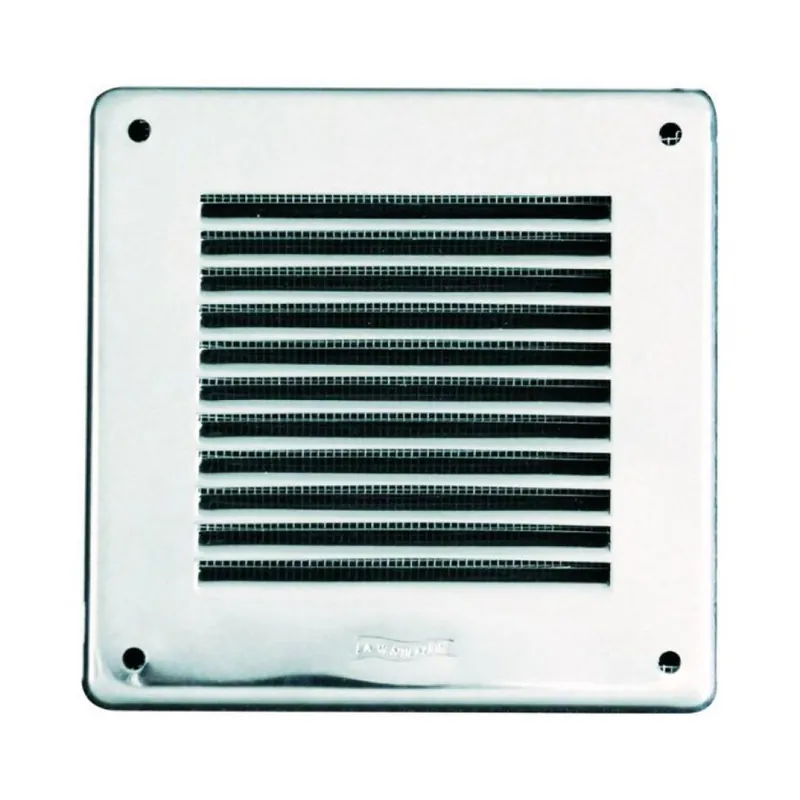 Griglia rettangolare da sovrapporre GIN10R la Ventilazione per Aerazione, rete interna, dimensione 140x140 mm, Acciaio Inox finitura Lucido Must-Have