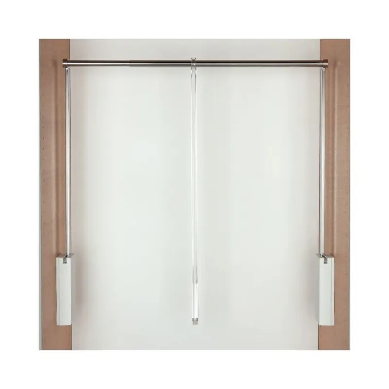 Goedkoop Saliscendi Servetto 3T per armadio, dimensione vano 750-1100 mm, portata 10 kg, Ammortizzato, Acciaio finitura Cromo , Copertura Bianco