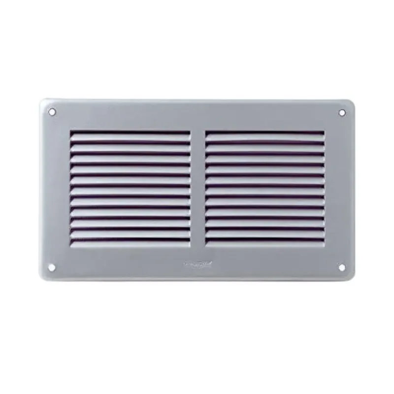Direct Beschikbaar Griglia rettangolare da sovrapporre GL20RG la Ventilazione per Aerazione, rete interna, dimensione 240x140 mm, Metallo finitura Grigio Verniciato