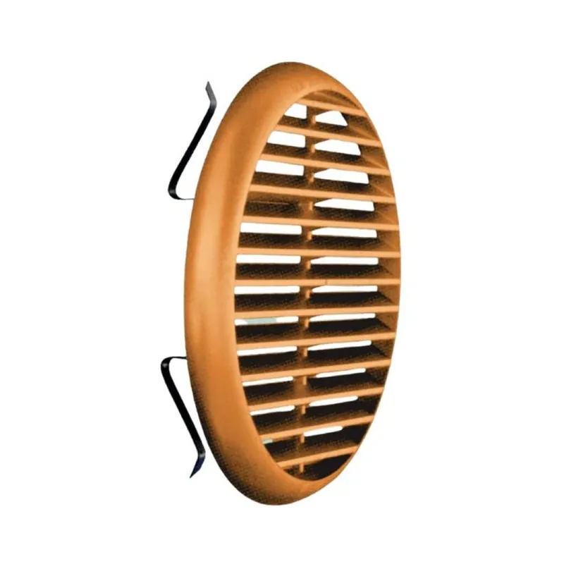 Griglia tonda con molla TU125R la Ventilazione per Aerazione, diametro foro 80-125 mm, esterno 155 mm, Plastica colore Rame Premium