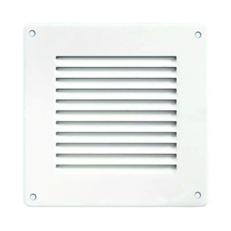 Premium Griglia rettangolare da sovrapporre GL10RB la Ventilazione per Aerazione, rete interna, dimensione 140x140 mm, Metallo finitura Bianco Verniciato
