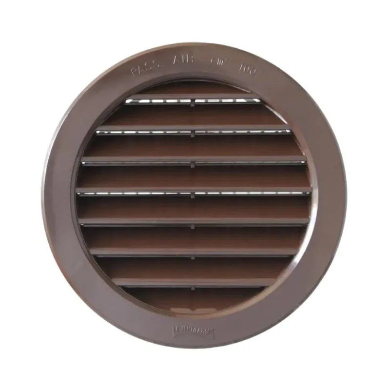 Griglia da incasso tonda T10RM la Ventilazione per Aerazione, con rete interna, diametro foro 97 mm, esterno 120 mm, Plastica colore Marrone Direct Beschikbaar