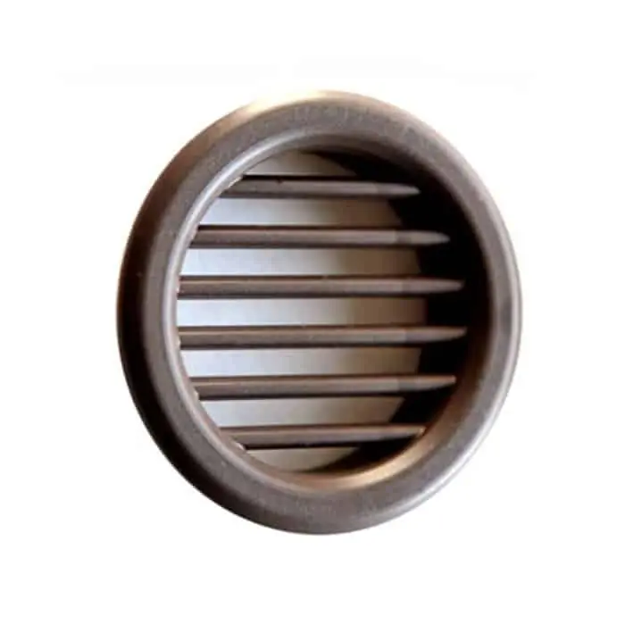Griglia da incasso tonda T3B la Ventilazione per Aerazione, diametro foro 32 mm, esterno 40 mm, Plastica colore Marrone Op = Op