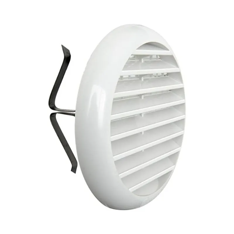 Koop Online Griglia tonda con molla TUR100B la Ventilazione per Aerazione, rete interna, diametro foro 40-80 mm, esterno 106 mm, Plastica colore Bianco